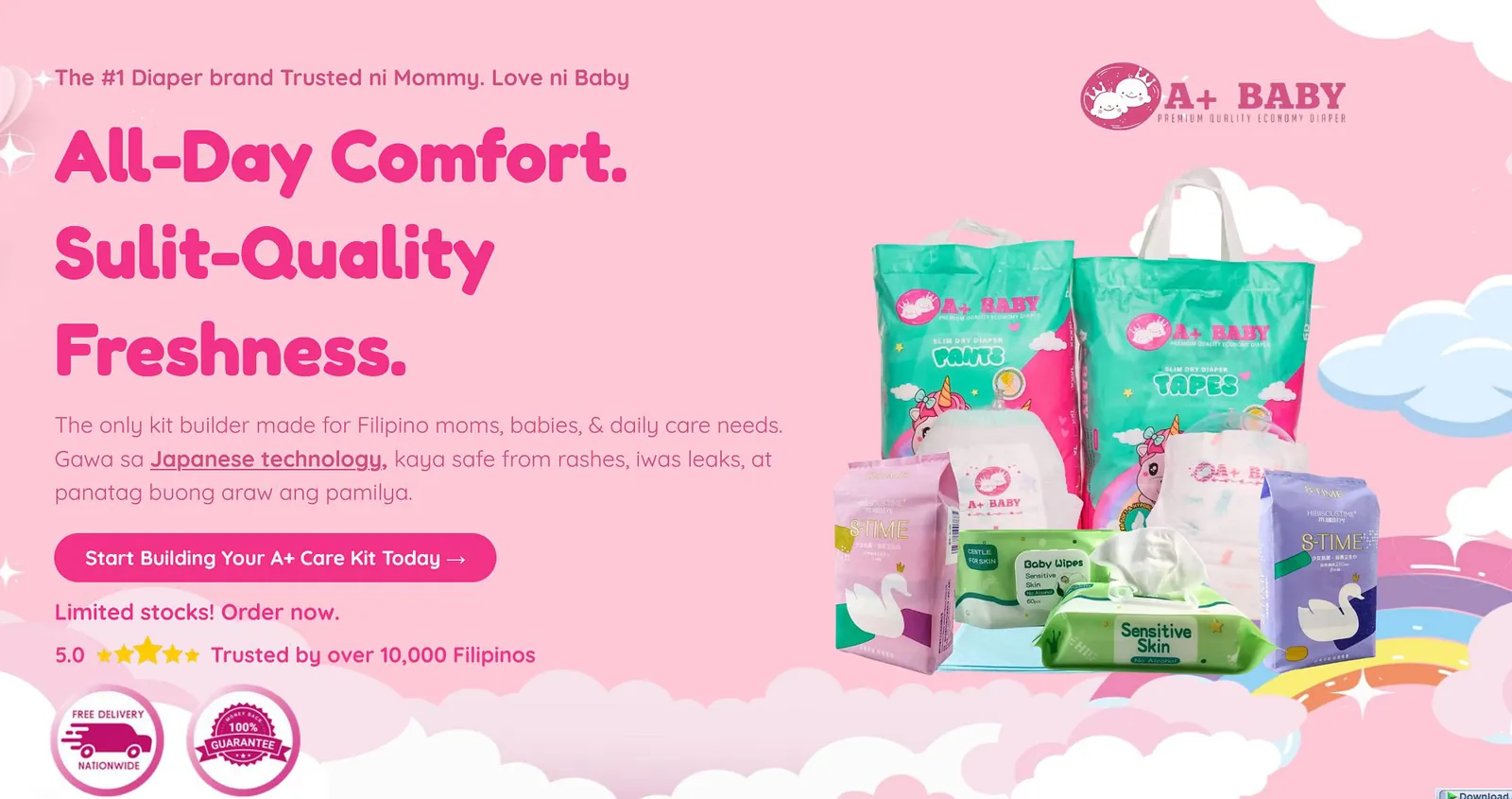 Baby product ecommerce funnel