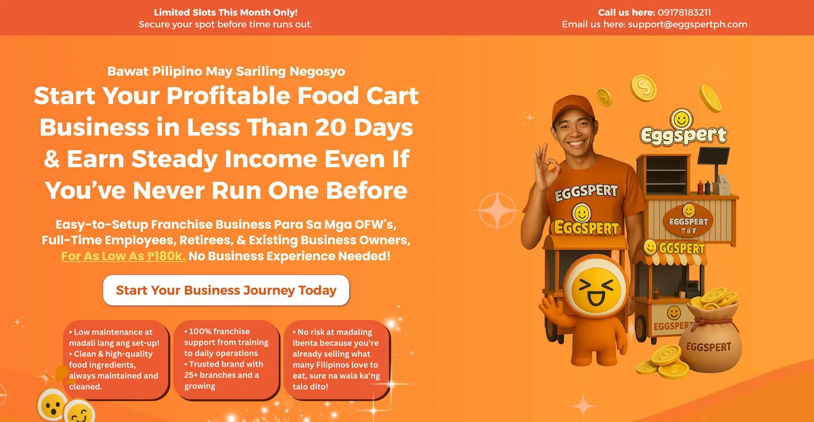 Food cart franchise funnel